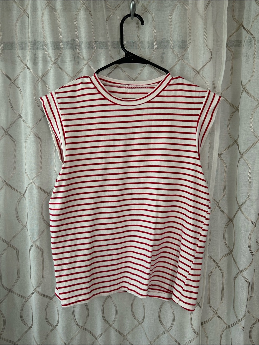 Amazon Red & White Striped Sleeveless Tank Top